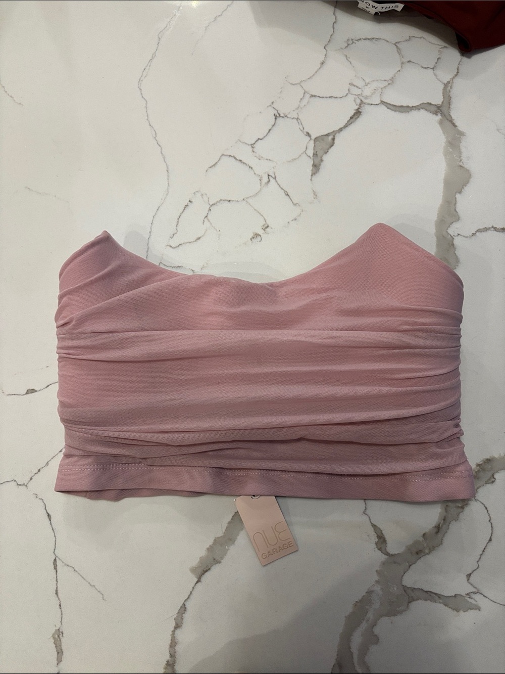 NUE Garage Dusty Blush Ruched Strapless Bandeau